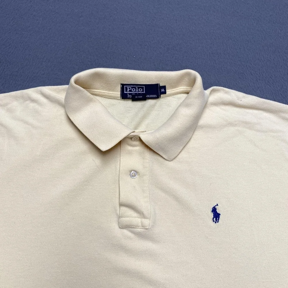 Polo Ralph Lauren Polo Shirt Mens XL Yellow 100% Cotton Classic Fit Pony Logo